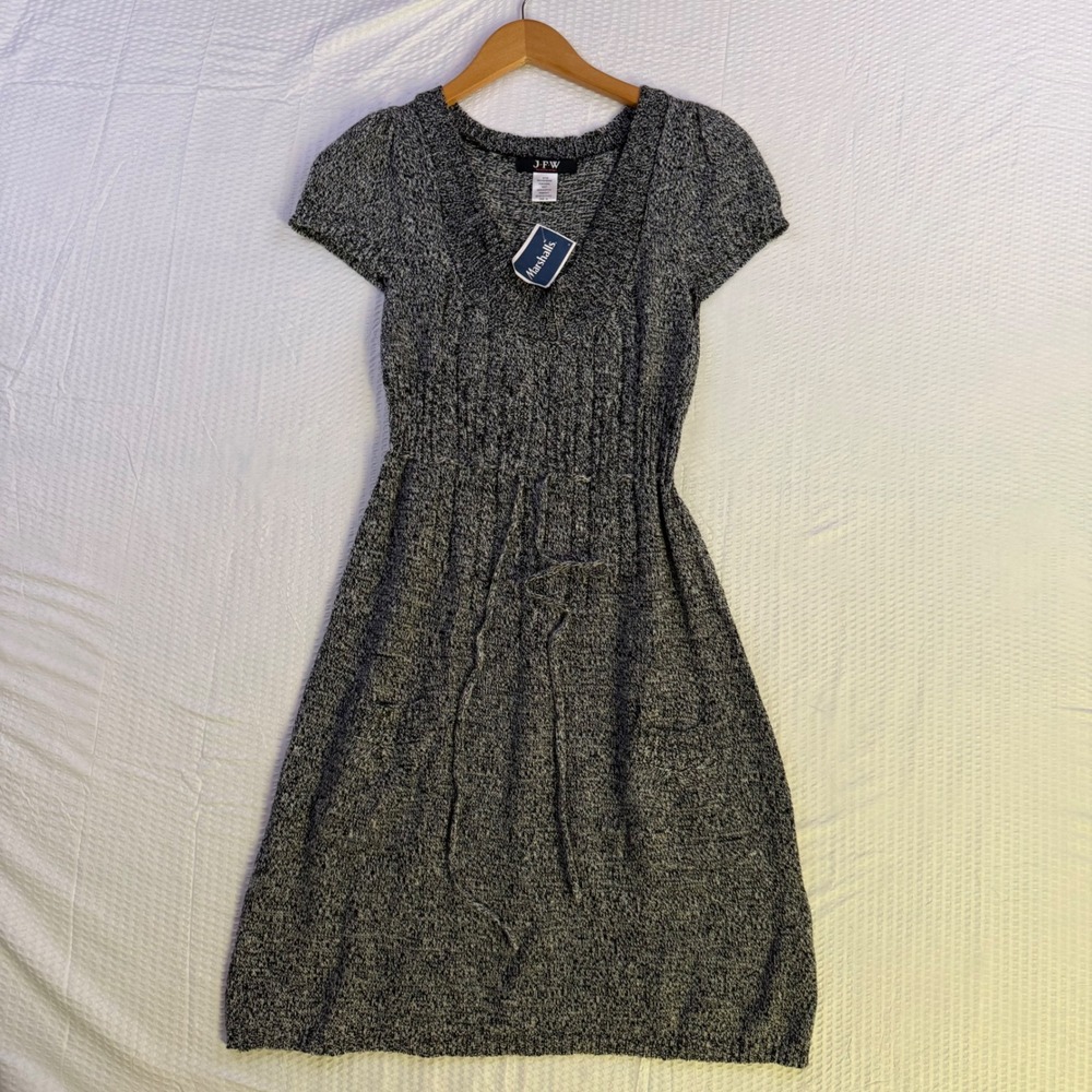 JFW Just For Wraps Marled Knit Sweater Dress Charcoal XL NWT